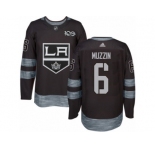 Men's Adidas Los Angeles Kings #6 Jake Muzzin Authentic Black 1917-2017 100th Anniversary NHL Jersey