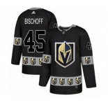 Men's Adidas Vegas Golden Knights #45 Jake Bischoff Authentic Black Team Logo Fashion NHL Jersey