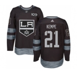 Men's Kings #21 Mario Kempe Black 1917-2017 100th Anniversary Stitched Hockey Jersey