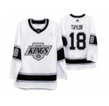Men's Los Angeles Kings #18 Dave Taylor 2019-20 Heritage White Throwback 90s Hockey Jersey