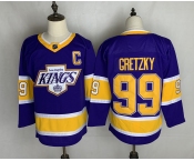 Men's Los Angeles Kings #99 Wayne Gretzky Authentic Blue 2021 New Hockey Jersey