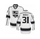 Men's Reebok Los Angeles Kings #31 Peter Budaj Authentic White Away NHL Jersey