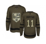 Youth Adidas Los Angeles Kings #11 Anze Kopitar Green Salute to Service Stitched NHL Jersey
