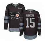 Adidas Philadelphia Flyers #15 Jori Lehtera Premier Black 1917-2017 100th Anniversary NHL Jersey