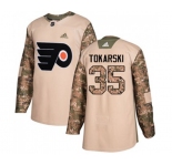 Adidas Philadelphia Flyers #35 Dustin Tokarski Authentic Camo Veterans Day Practice NHL Jersey