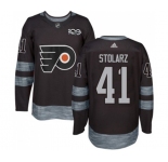 Adidas Philadelphia Flyers #41 Anthony Stolarz Premier Black 1917-2017 100th Anniversary NHL Jersey