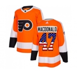 Adidas Philadelphia Flyers #47 Andrew MacDonald Authentic Orange USA Flag Fashion NHL Jersey