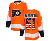 Adidas Philadelphia Flyers #51 Cole Bardreau Authentic Orange USA Flag Fashion NHL Jersey
