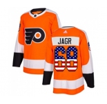 Adidas Philadelphia Flyers #68 Jaromir Jagr Authentic Orange USA Flag Fashion NHL Jersey