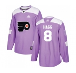 Adidas Philadelphia Flyers #8 Robert Hagg Authentic Purple Fights Cancer Practice NHL Jersey