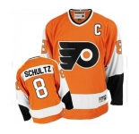 CCM Philadelphia Flyers #8 Dave Schultz Authentic Orange Throwback NHL Jersey