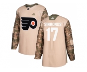 Men Adidas Philadelphia Flyers #17 Wayne Simmonds Camo Authentic 2017 Veterans Day Stitched NHL Jersey