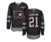 Men Adidas Philadelphia Flyers #21 Scott Laughton Black 1917-2017 100th Anniversary Stitched NHL Jersey