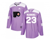 Men Adidas Philadelphia Flyers #23 Brandon Manning Purple Authentic Fights Cancer Stitched NHL Jersey
