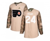 Men Adidas Philadelphia Flyers #24 Matt Read Camo Authentic 2017 Veterans Day Stitched NHL Jersey