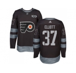 Men Adidas Philadelphia Flyers #37 Brian Elliott Black 1917-2017 100th Anniversary Stitched NHL Jersey