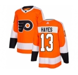 Men's Flyers #13 Kevin Hayes Orange Home Authentic Stitched Hockey Jersey