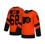Men's Flyers #68 Jaromir Jagr Orange 2019 Stadium Series Stitched Hockey Jersey