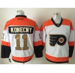 Men's Philadelphia Flyers #11 Travis Konecny White 3rd Stitched NHL Jersey
