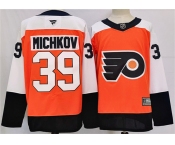 Men's Philadelphia Flyers #39 Matvei Michkov Orange 2024 Stitched Jersey