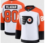 Men's Philadelphia Flyers #80 Dan Vladar White 2024-25 Away Stitched Hockey Jersey