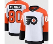 Men's Philadelphia Flyers #80 Dan Vladar White 2024-25 Away Stitched Hockey Jersey