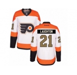 Men's Reebok Philadelphia Flyers #21 Scott Laughton Authentic White 3rd NHL Jersey
