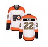 Men's Reebok Philadelphia Flyers #22 Dale Weise Authentic White 3rd NHL Jersey