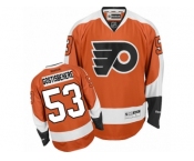 Men's Reebok Philadelphia Flyers #53 Shayne Gostisbehere Premier Orange Home NHL Jersey