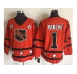 Philadelphia Flyers #1 Bernie Parent Orange All Star CCM Throwback Stitched NHL Jersey