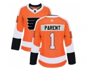 Women Adidas Philadelphia Flyers #1 Bernie Parent Orange Home Authentic Stitched NHL Jersey
