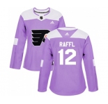 Women Adidas Philadelphia Flyers #12 Michael Raffl Authentic Purple Fights Cancer Practice NHL Jersey