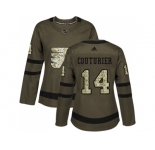 Women Adidas Philadelphia Flyers #14 Sean Couturier Green Salute to Service Stitched NHL Jersey
