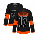 Women Adidas Philadelphia Flyers #17 Wayne Simmonds Authentic Black Alternate NHL Jersey