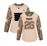 Women Adidas Philadelphia Flyers #26 Brian Propp Authentic Camo Veterans Day Practice NHL Jersey