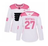 Women Adidas Philadelphia Flyers #27 Ron Hextall Authentic White Pink Fashion NHL Jersey