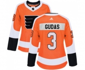 Women Adidas Philadelphia Flyers #3 Radko Gudas Authentic Orange Home NHL Jersey