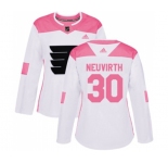 Women Adidas Philadelphia Flyers #30 Michal Neuvirth Authentic White Pink Fashion NHL Jersey