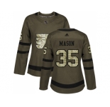 Women Adidas Philadelphia Flyers #35 Steve Mason Green Salute to Service Stitched NHL Jerse