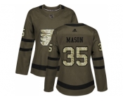 Women Adidas Philadelphia Flyers #35 Steve Mason Green Salute to Service Stitched NHL Jerse