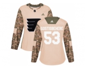 Women Adidas Philadelphia Flyers #53 Shayne Gostisbehere Camo Authentic 2017 Veterans Day Stitched NHL Jersey