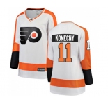 Women Philadelphia Flyers #11 Travis Konecny Fanatics Branded White Away Breakaway NHL Jersey