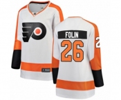 Women Philadelphia Flyers #26 Christian Folin Fanatics Branded White Away Breakaway NHL Jersey