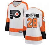 Women Philadelphia Flyers #28 Claude Giroux Fanatics Branded White Away Breakaway NHL Jersey