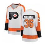 Women Philadelphia Flyers #36 Colin McDonald Fanatics Branded White Away Breakaway NHL Jersey