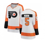 Women Philadelphia Flyers #5 Samuel Morin Fanatics Branded White Away Breakaway NHL Jersey