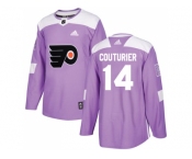 Youth Adidas Philadelphia Flyers #14 Sean Couturier Purple Authentic Fights Cancer Stitched NHL Jersey