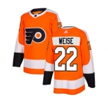 Youth Adidas Philadelphia Flyers #22 Dale Weise Authentic Orange Home NHL Jersey