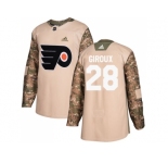 Youth Adidas Philadelphia Flyers #28 Claude Giroux Camo Authentic 2017 Veterans Day Stitched NHL Jersey