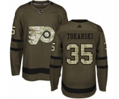 Youth Adidas Philadelphia Flyers #35 Dustin Tokarski Authentic Green Salute to Service NHL Jersey